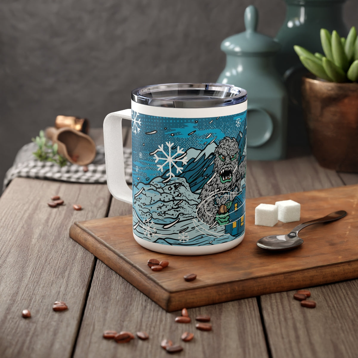 Abominable Snowman Insulated Coffee Mug, 10oz